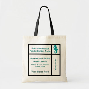 Tote Bag Croisière turquoise de coutume d'hippocampe de