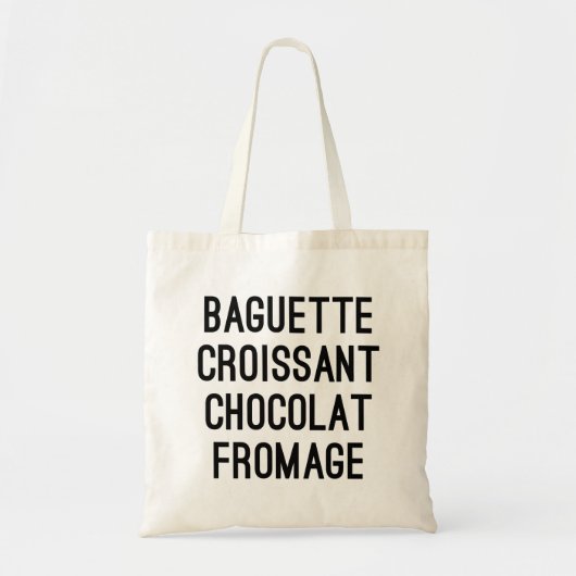 Tote Bag Croissant Chocolat Fromage de baguette (Devant)
