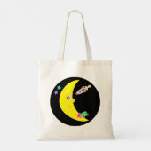 Tote Bag Croissant de lune et fusée spatiale de dessin anim (Dos)