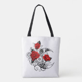 Tote Bag Croissant mécanique avec roses rouges (Dos)