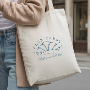 Tote Bag Croissant riche en glucides du Club Drôle Dessin à
