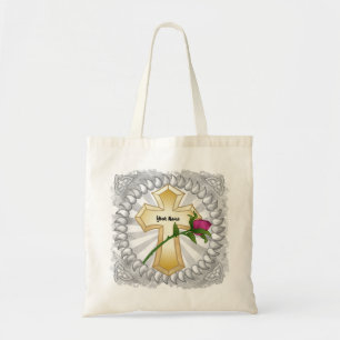 Tote Bag Croix chrétienne de la rose