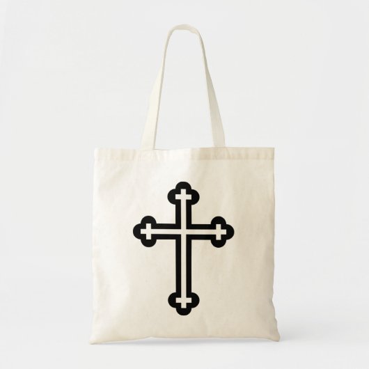 Tote Bag Croix chrétienne noire (Devant)