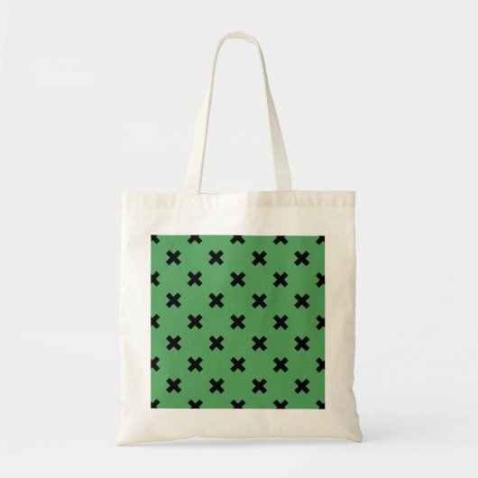 Tote Bag Croix noire sur le vert (Devant)