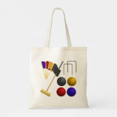 Tote Bag Croquet Equipment Set Mallet Balls Hoops (Dos)