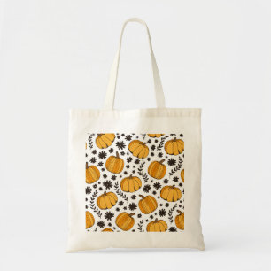 Tote Bag Croquis citrouilles : motif sans couture dessiné à