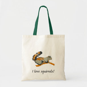 Tote Bag Croquis coloré d'un écureuil gris