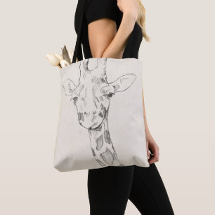 Tote Bag Croquis du portrait de girafe