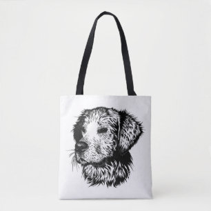Tote Bag Croquis en tête de canine