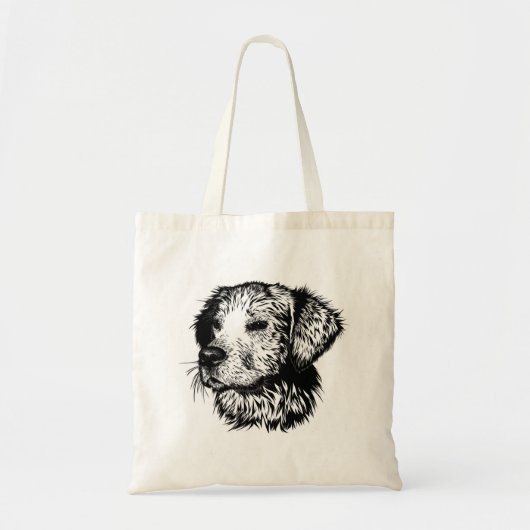 Tote Bag Croquis en tête de canine (Devant)