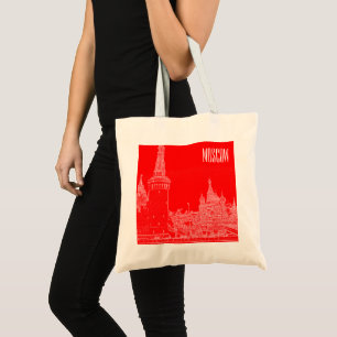 Tote Bag Croquis rouge de la cathédrale St Basile de Moscou