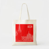 Tote Bag Croquis rouge de la cathédrale St Basile de Moscou (Devant)