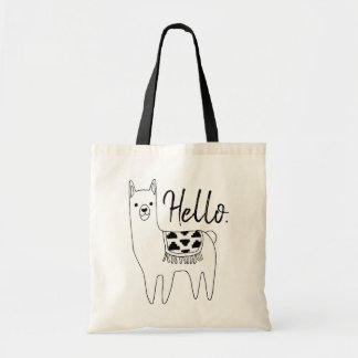 Tote Bag Croquis tendance Aztec Llama Bonjour