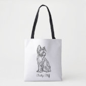 Tote Bag Croquis Yorkie personnalisé (Devant)