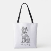 Tote Bag Croquis Yorkie personnalisé (Dos)