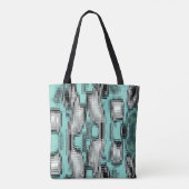 Tote Bag Crossed pixelated lines forming abstract squares (Dos)