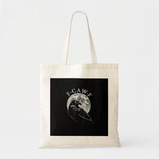 Tote Bag Crow F-Caw-F Funny Bird Moon Gothic Adult Humor Cr (Devant)