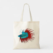 Tote Bag Crowntail betta fish dessin animé (Dos)