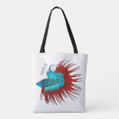 Tote Bag Crowntail betta fish dessin animé (Dos)
