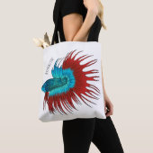 Tote Bag Crowntail betta fish dessin animé (De près)