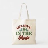 Tote Bag Croyez en la magie des fêtes de Noël rétro (Dos)