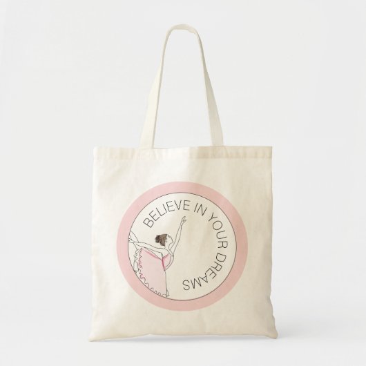 Tote Bag Croyez en vos rêves Votre message Ballerina Fourre (Devant)