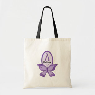 Tote Bag Croyez le ruban pourpre de conscience