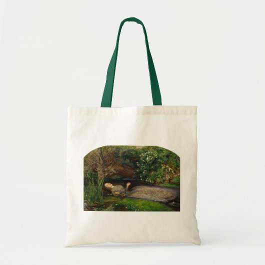 Tote Bag Cru - Ophélie par Millais, (Devant)