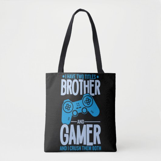 Tote Bag Crushing deux titres Brother et Gamer (Devant)