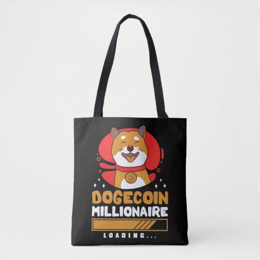 Tote Bag Crypto DogeCoin Millionaire Chargement (Devant)
