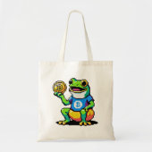 Tote Bag Crypto Frog - Drôle Pixel Art Devise numérique (Devant)