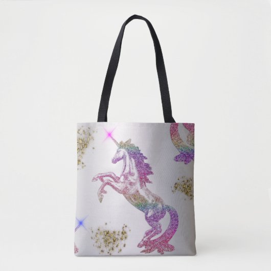 Tote Bag Crystal Rainbow Unicorn (Devant)
