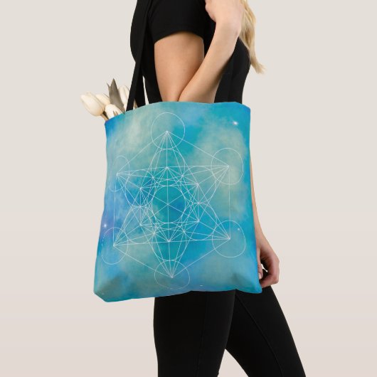 Tote Bag Cube de Métatron Géométrie sacrée (De près)