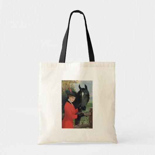 Tote Bag Cube équestre en sucre de cheval de manteau rouge (Devant)