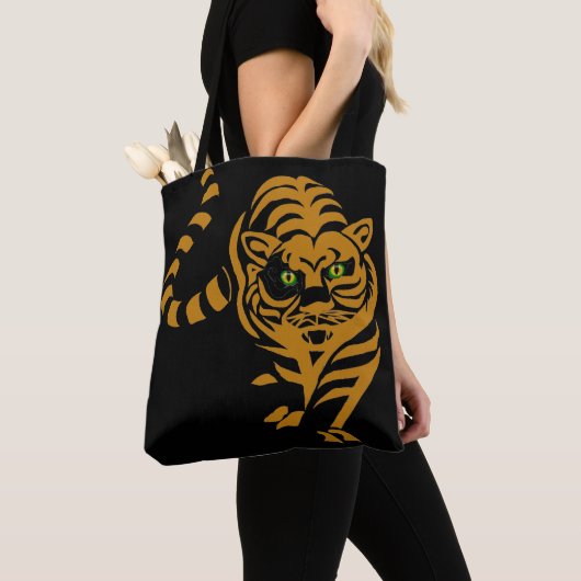 Tote Bag Cube moderne de tigre (De près)