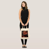 Tote Bag Cube orné sur la falaise volcanique (Devant (modèle))