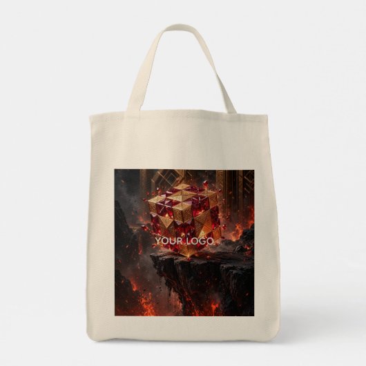 Tote Bag Cube orné sur la falaise volcanique (Dos)