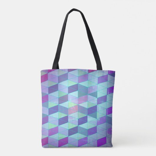 Tote Bag Cubes en triangles Motif géométrique (Dos)