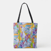 Tote Bag Cubist Cats - The Mininos (Dos)