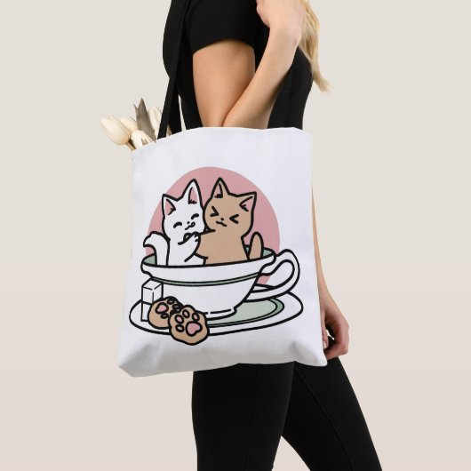 Tote Bag Cuddin en coupe - Tea Time adorable (De près)