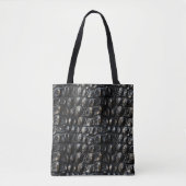 Tote Bag Cuir de crocodile noir (Devant)
