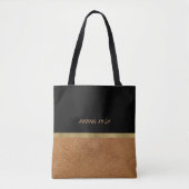 Tote Bag Cuir et noir (Devant)