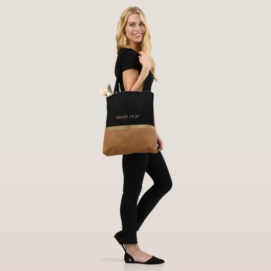 Tote Bag Cuir et noir (Sur le modèle)