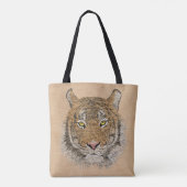 Tote Bag Cuir Et Tigre Beige (Dos)