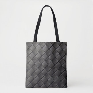 Tote Bag Cuir noir tressé : Texture Vintage