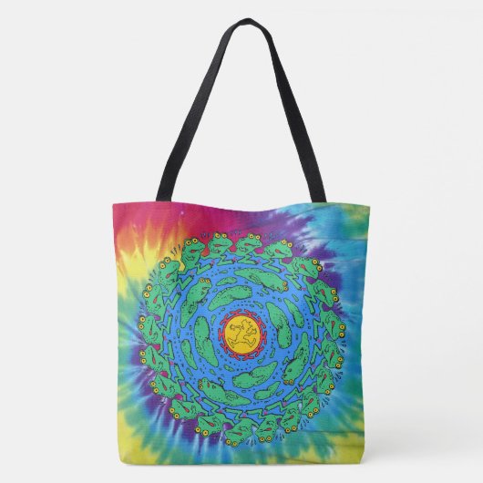 Tote Bag Cuir Tadpole Grenouille Cravate-Dye Fourre-tout (Dos)