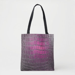Tote Bag Cuir violet éclatant : gaufrage brillant.