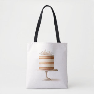 Tote Bag Cuisine de boulangerie de gâteau floral blanc de c