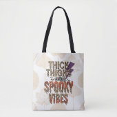 Tote Bag Cuisse épaisse et Vibes Éffrayantes Halloween en o (Devant)