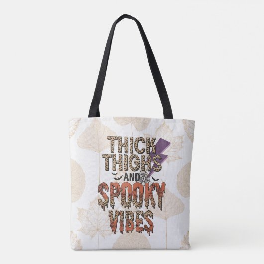 Tote Bag Cuisse épaisse et Vibes Éffrayantes Halloween en o (Dos)